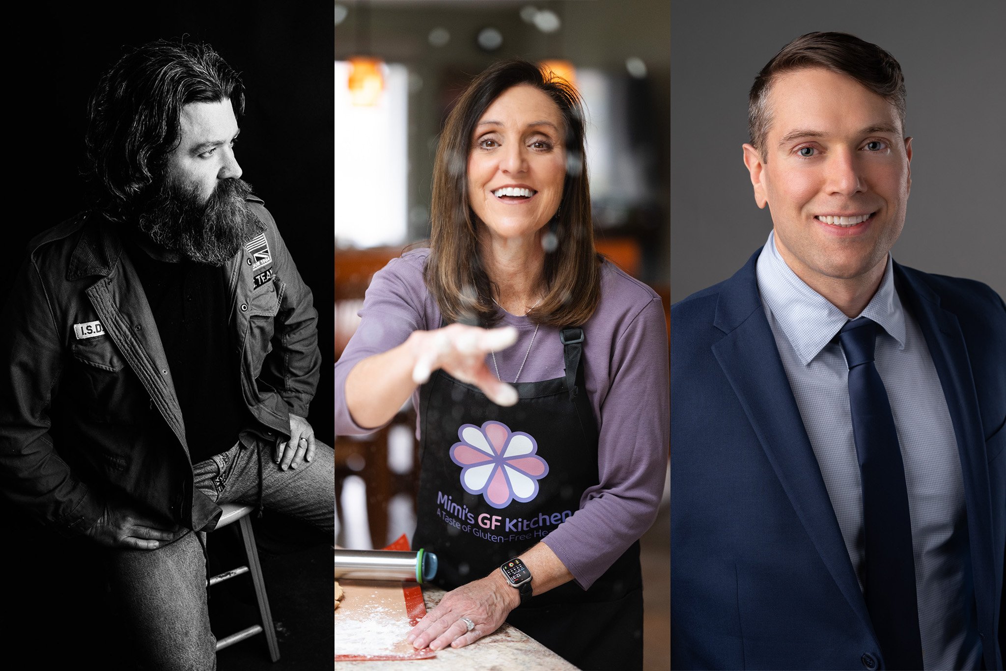 Triptych — three subjects spanning the work